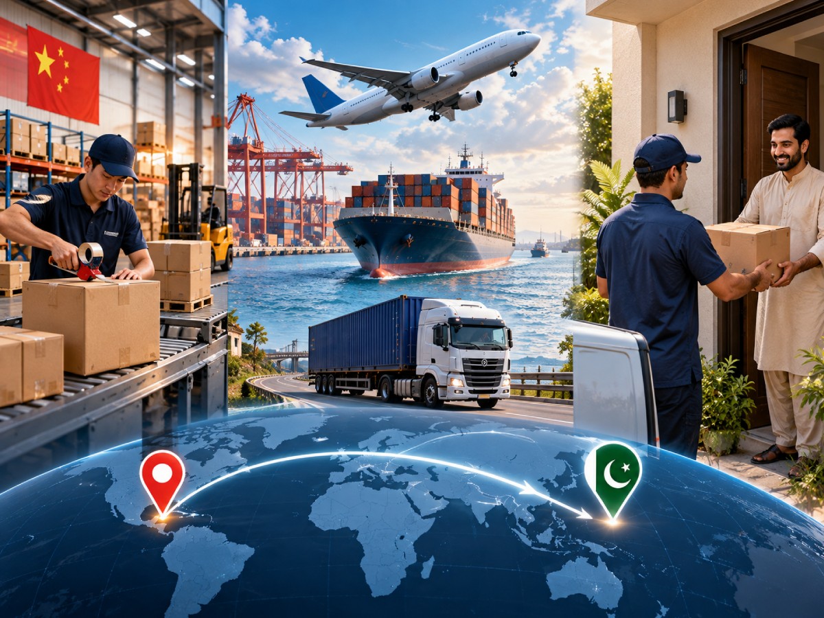 Door-to-door cargo pickup, international transport, and final delivery